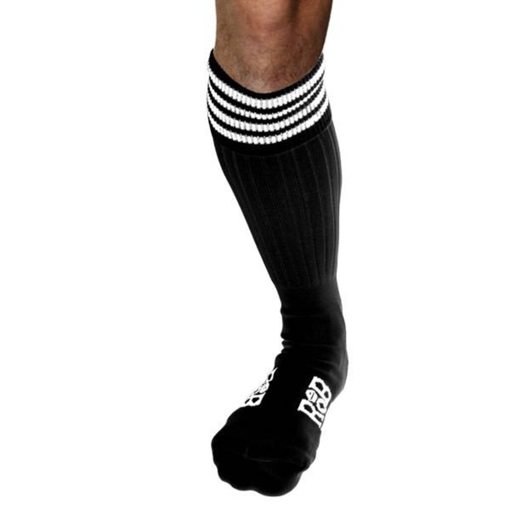 RoB Boot Socks Black with White Stripes