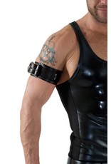 RoB Leather bicepsband with buckle, black