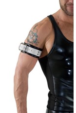 RoB Leather Bicepsband with Buckle, White