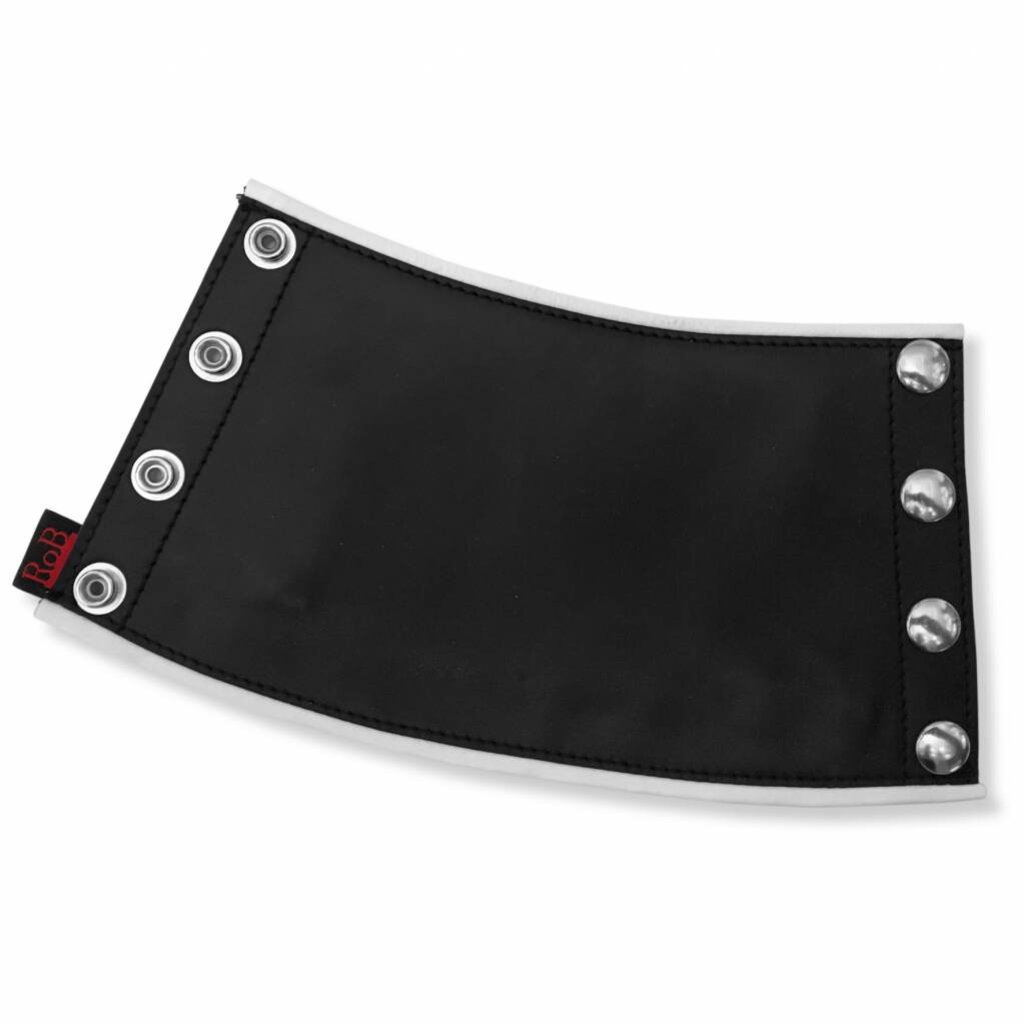 RoB Leather gauntlet wrist wallet with white piping