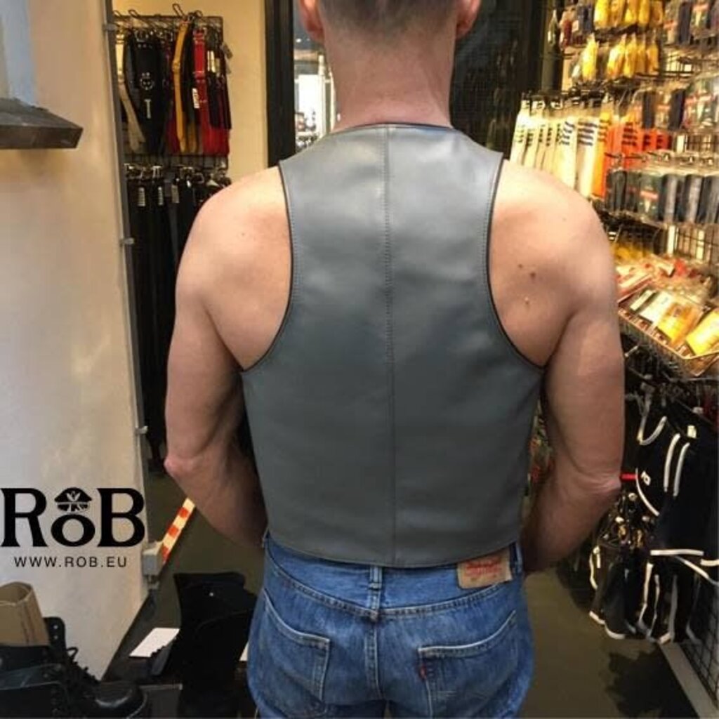 RoB Bartender vest grijs met zwarte bies