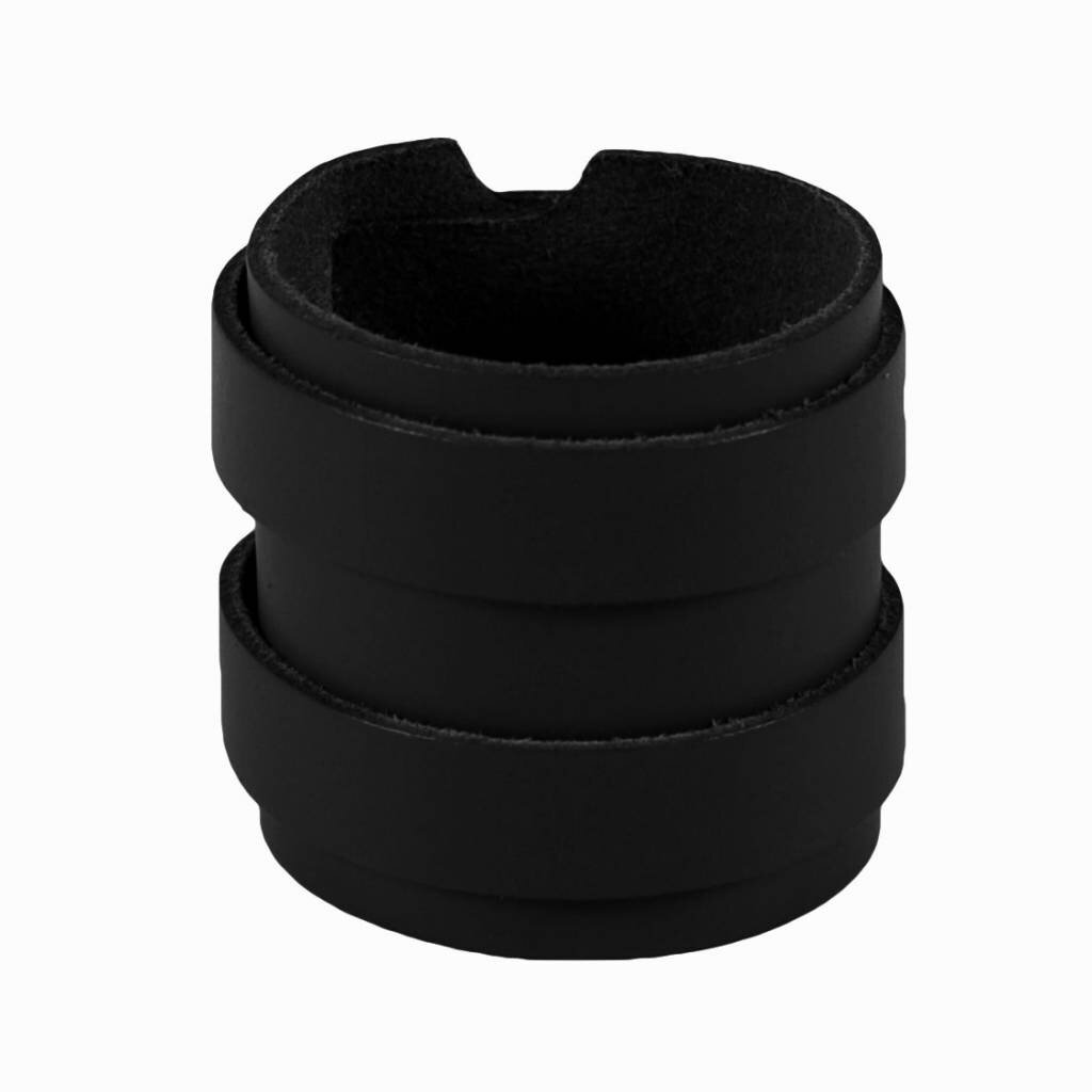 RoB Leder Armband 2 Schnallen, Schwarz