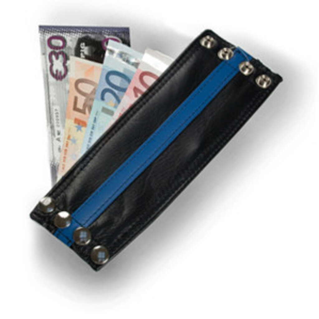 RoB Leather Wrist Wallet Blue Stripe