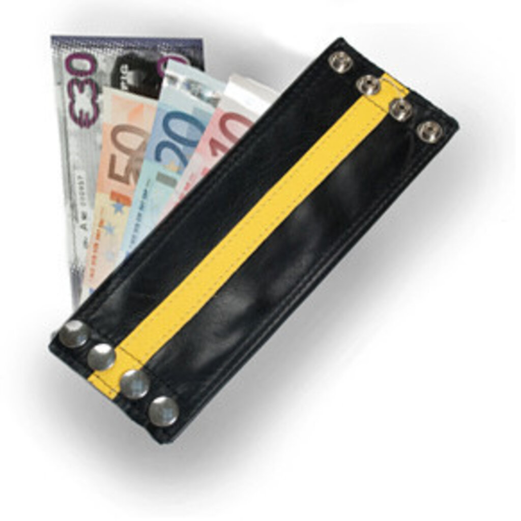 RoB Leather Wrist Wallet Yellow Stripe