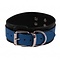 RoB Leather slave collar blue on black
