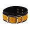 RoB Leather slave collar yellow on black