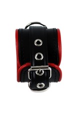 RoB Leather Wrist Restraints Small Red Piping