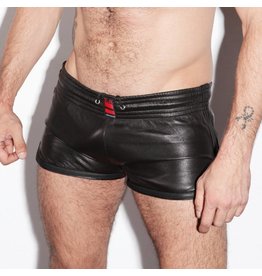 RoB Leather Sport Shorts with black stripes