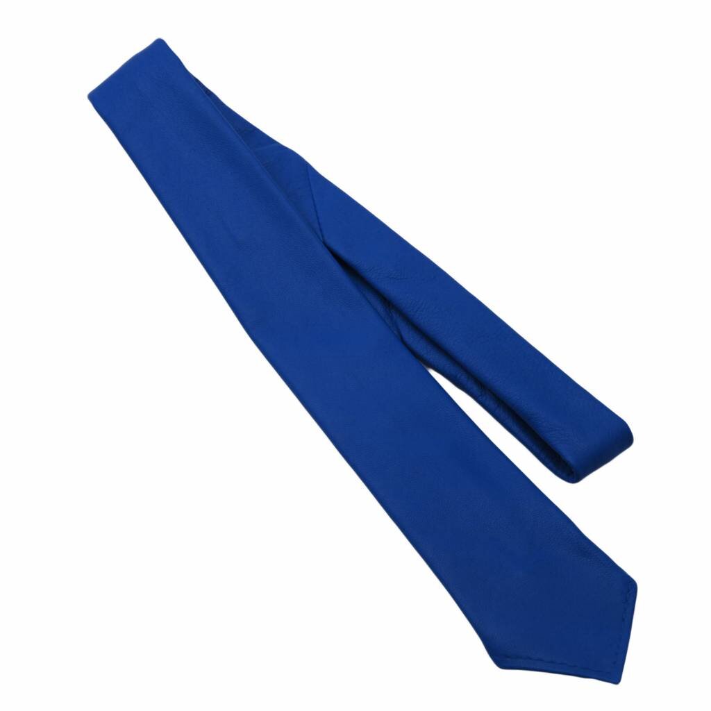 RoB Leren stropdas blauw