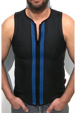 Vest with zip black with blue panels
