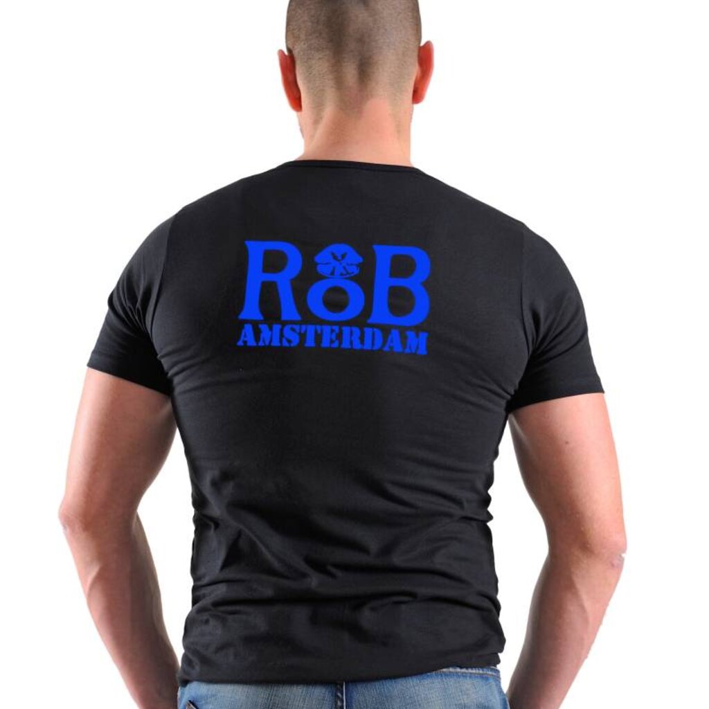 RoB Amsterdam T-shirt zwart met blauw