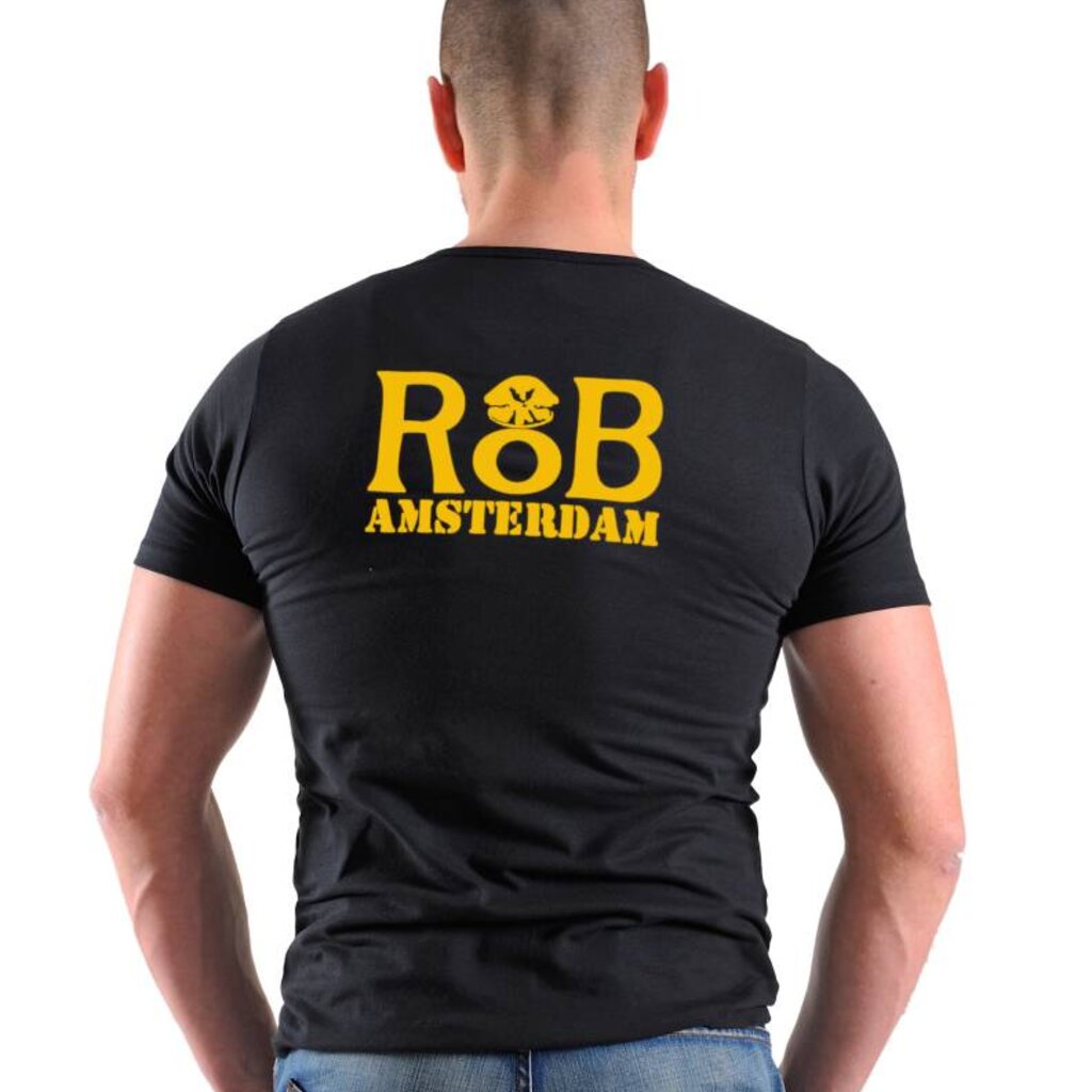 RoB Amsterdam T-Shirt zwart met geel