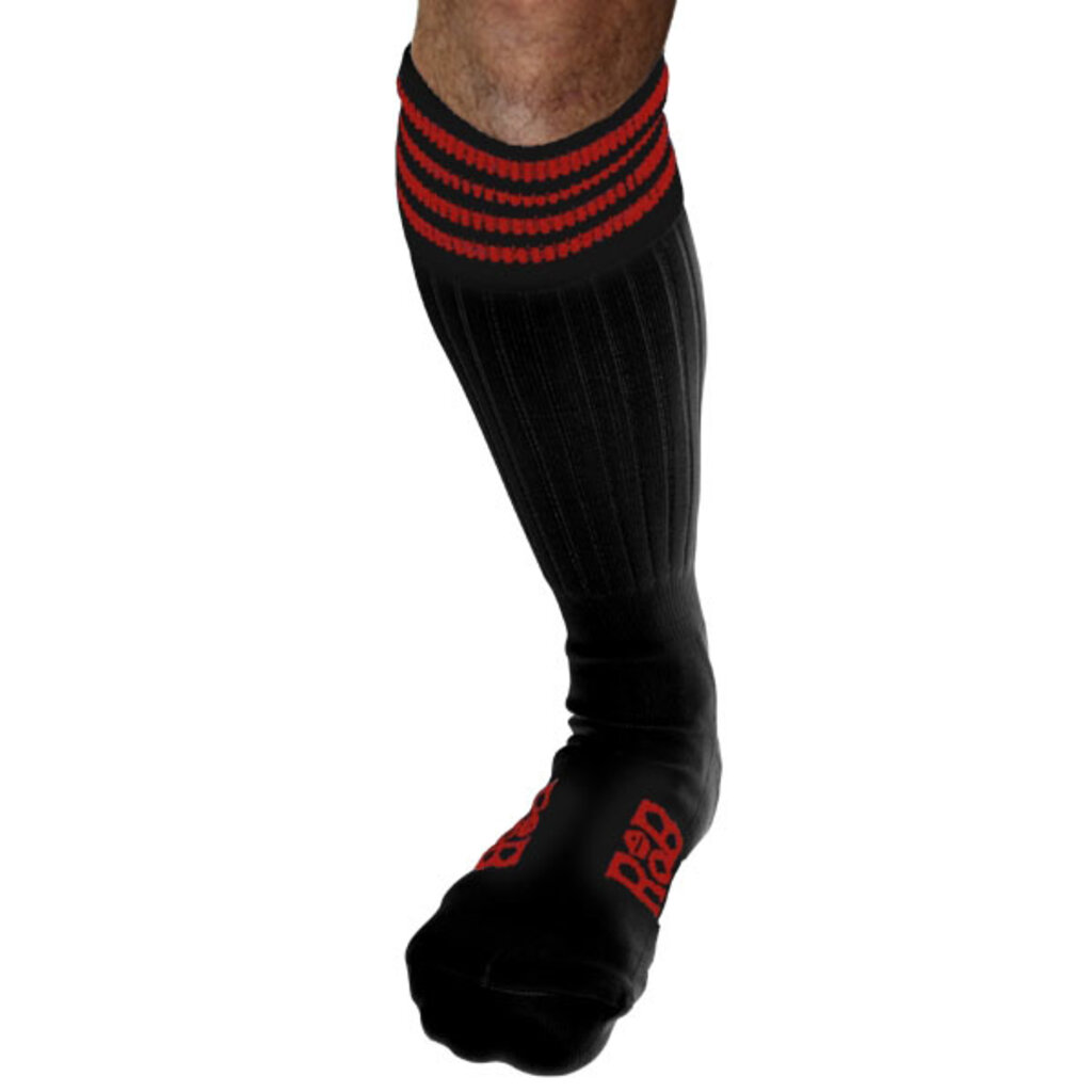 RoB Boot Socks Black with Red Stripes