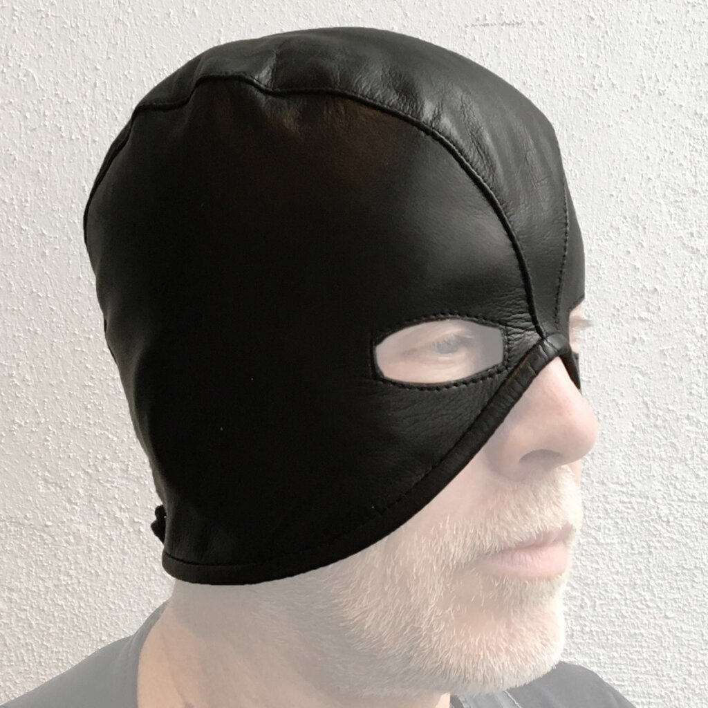 RoB Leder Guillotine Maske mit Riemen