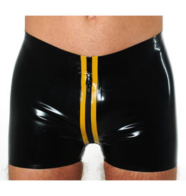 RoB Horny Fucker Shorts black with front zip and yellow stripes