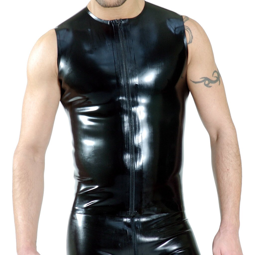 RoB Rubber sleeveless shirt with front zip