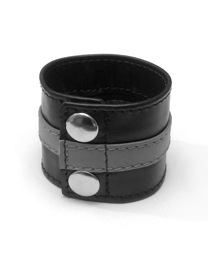 RoB Leather wrist wallet with grey stripe