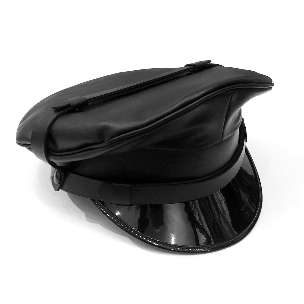 RoB Leather Military Cap, Leather Trim & Extension Strap