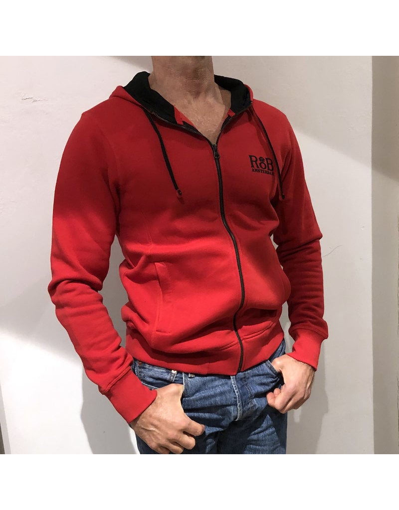 RoB Pullover mit Reißverschluss rot