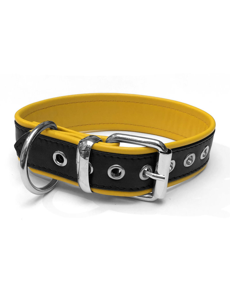 yellow leather collar