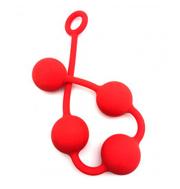 Red Anal balls silicone 4 x 40 mm red