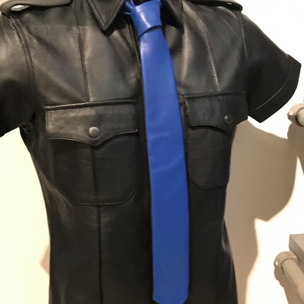 RoB Leather Tie blue