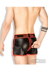 Outtox Full zipper jogging shorts black/red