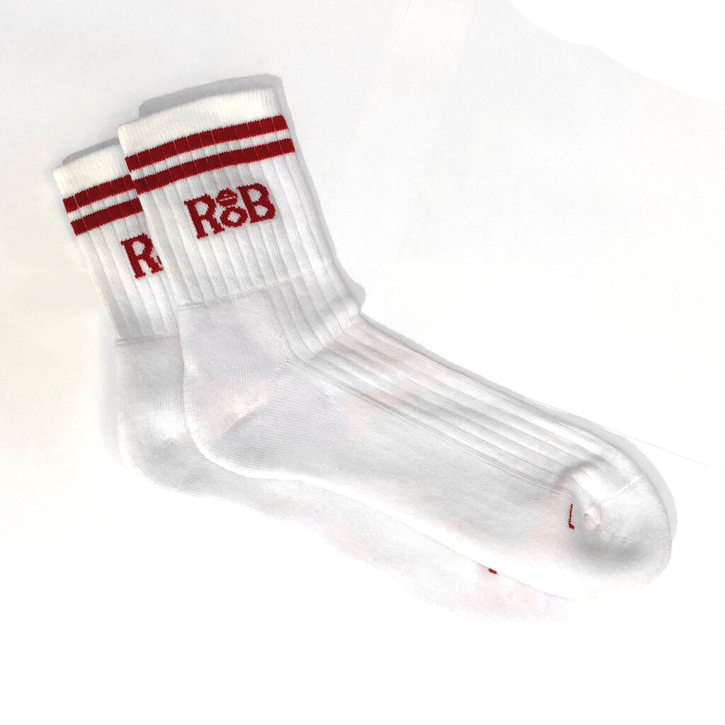 RoB  Sports socks white with red stripes