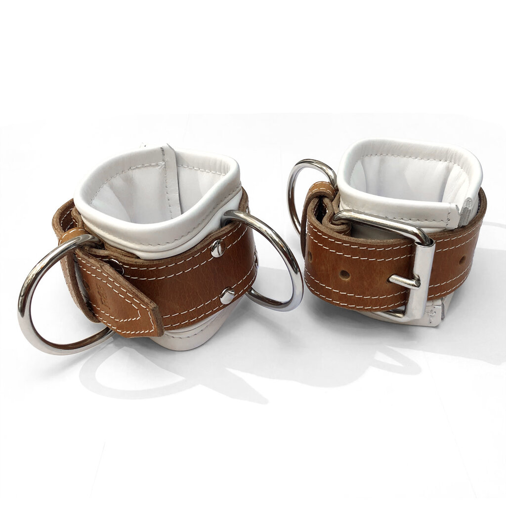 Padded Leather Ankle Cuffs Set