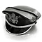 RoB Leather Military Cap, Silver Trim, Extension Strap & Patch