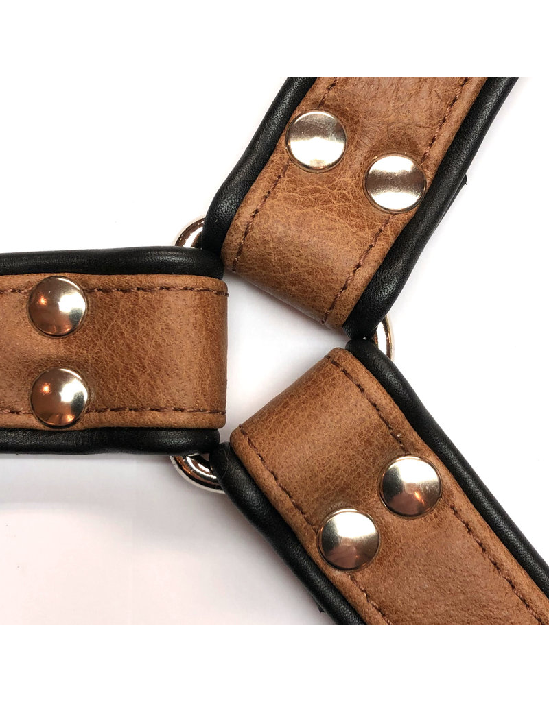 RoB H-Front Harness brown with black piping