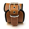 RoB Stallion Ankle Restraints Brown with Black Piping
