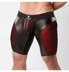 Maskulo Armored, color-under, cycling shorts, back zip, black/red