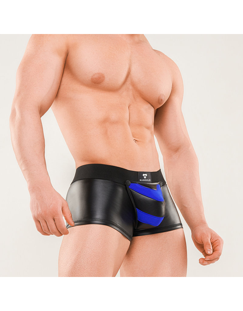 Maskulo Armored Next trunks with backzip black/blue