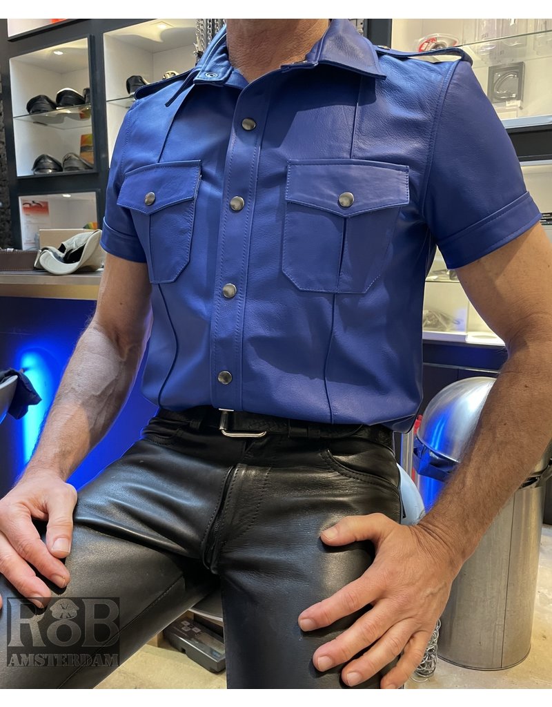RoB Leather Shirt Royal Blue Rossnappa 