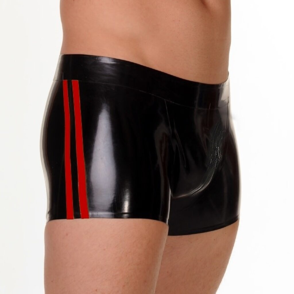 RoB Rubber shorts met doorlopende rits en gekleurde strepen