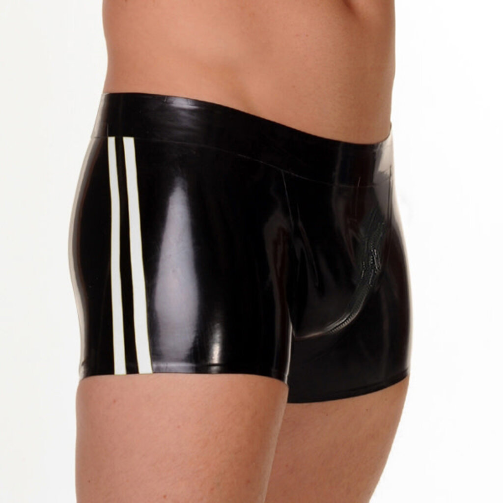 RoB Rubber full zip shorts with colored stripes