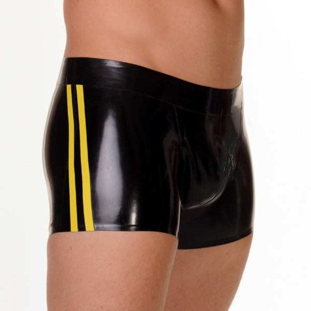 RoB Rubber full zip shorts with colored stripes