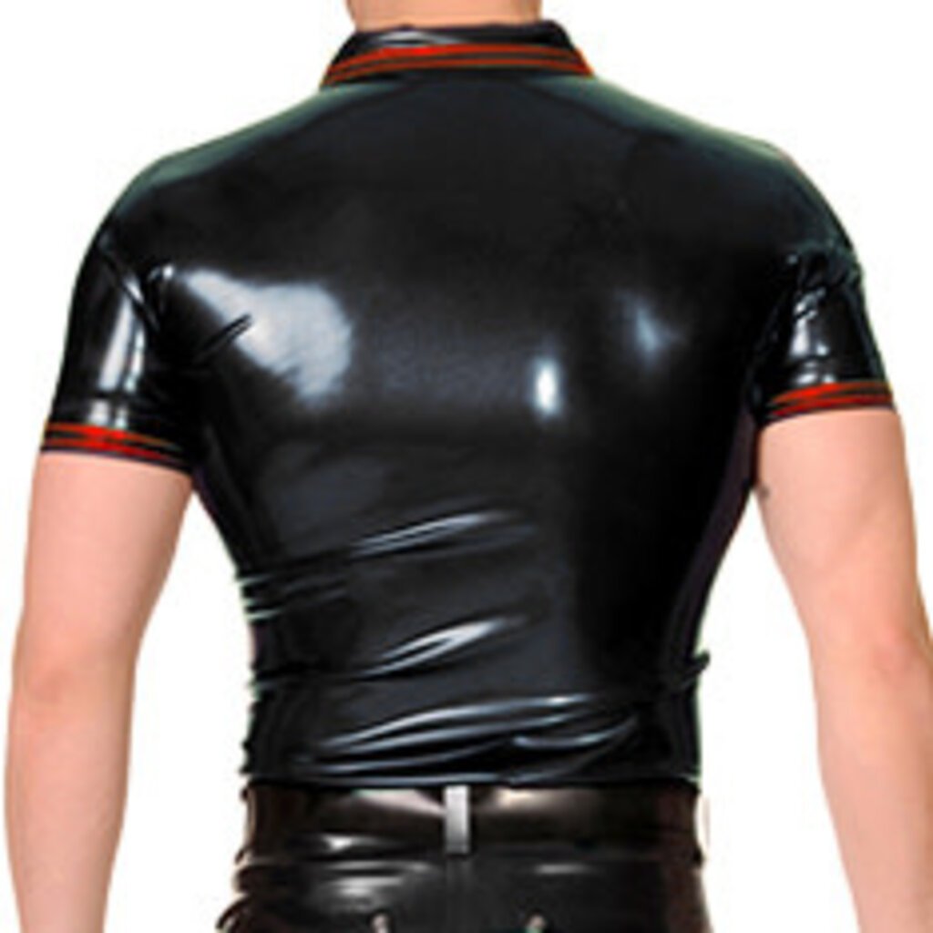 RoB Rubber polo shirt met gekleurde strepen