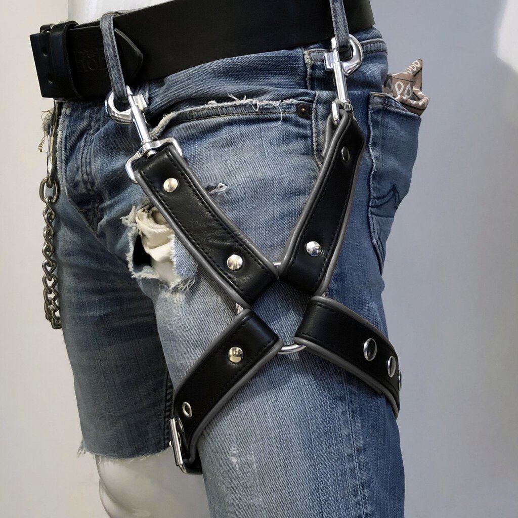 RoB Thigh harness black with colored piping