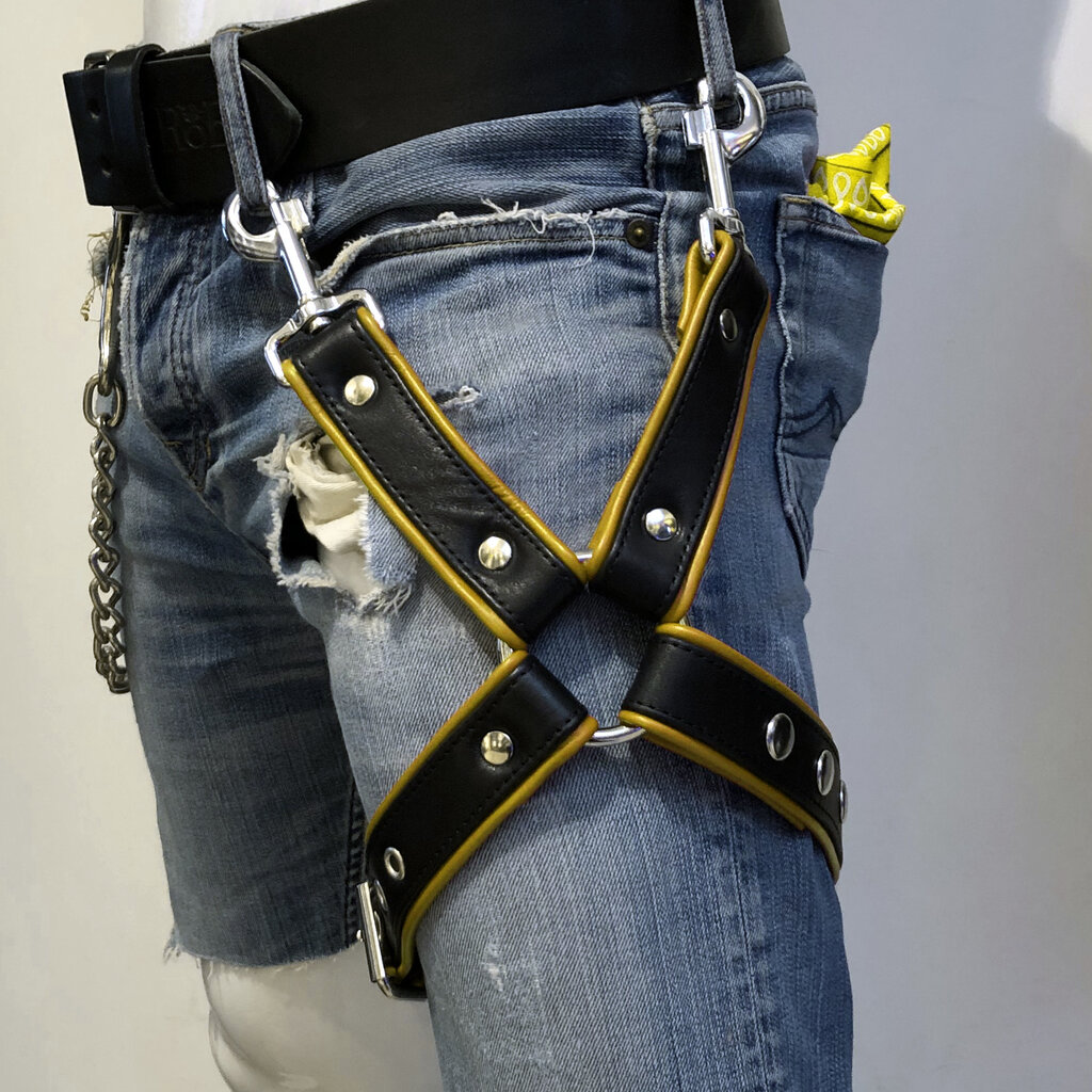 RoB Thigh harness black with colored piping