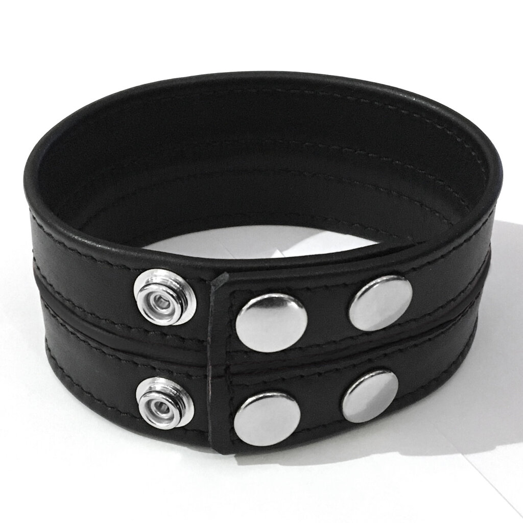 RoB Leather biceps-band with colored piping, 50 mm wide