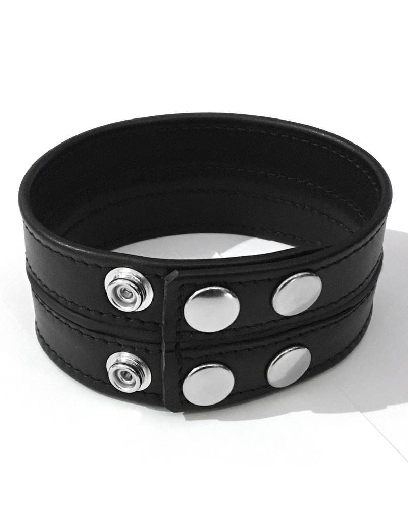 RoB Leather biceps-band with colored piping, 50 mm wide - RoB Amsterdam
