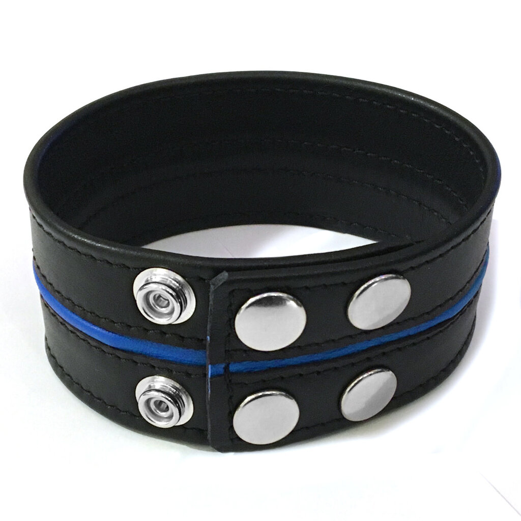 RoB Leather biceps-band with colored piping, 50 mm wide