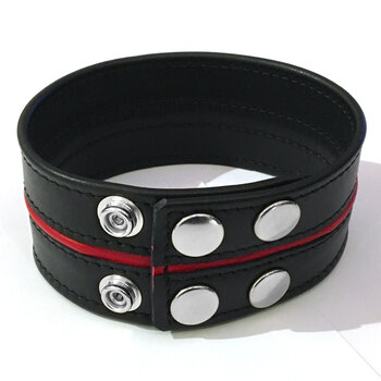 RoB Leather biceps-band with colored piping, 50 mm wide