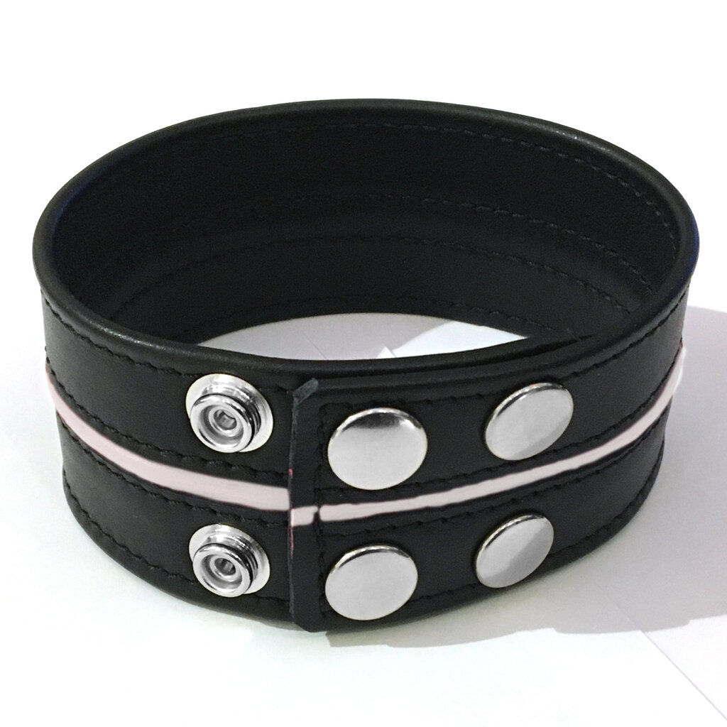 RoB Leren bicepsband met gekleurde streep, breedte 50 mm