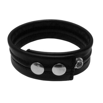 RoB Leather biceps-band black with press studs
