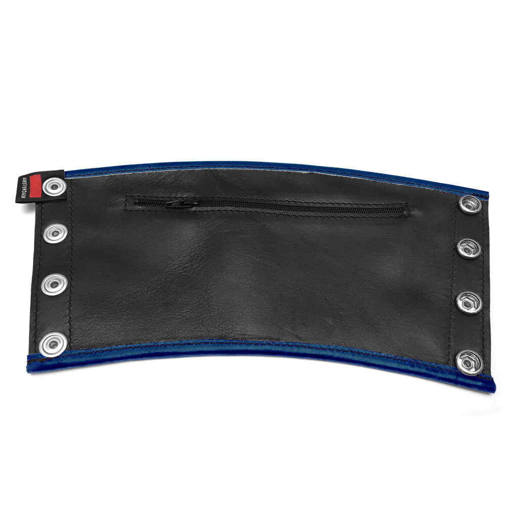 RoB Leren Gauntlet wrist wallet met blauwe bies