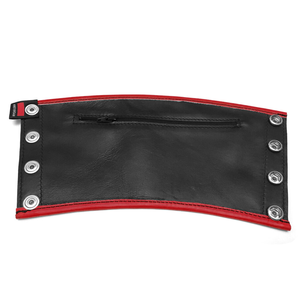 RoB Leather gauntlet wrist wallet with red piping