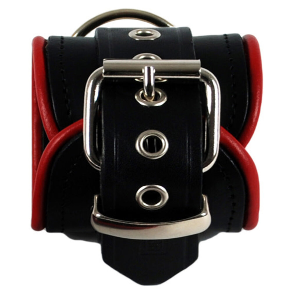 RoB Leather ankle restraints with colored piping